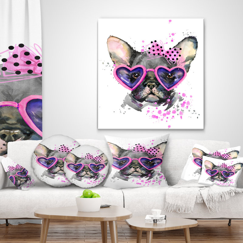 Coussin lombaire pour animaux jolies avec verres
