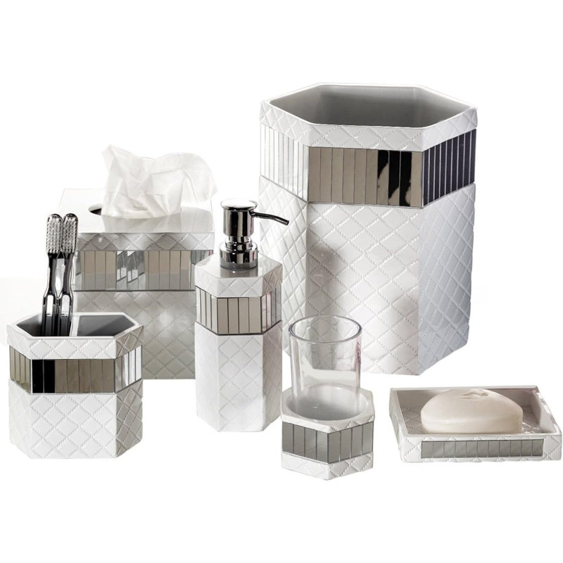 Corbeille pour déchets matelassée en miroir