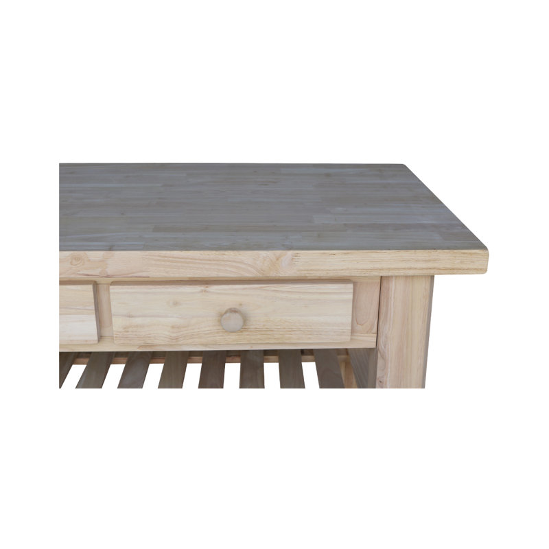 Supranowitz Kitchen Island with Butcher Block Top