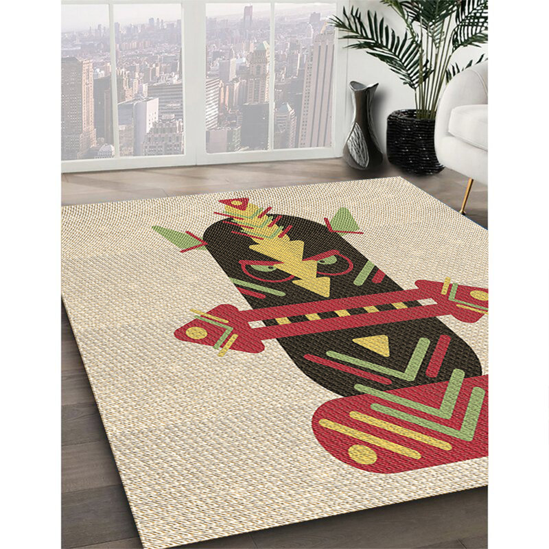WSH-PAT3762-BRN - Tapis 100% motif lavable à la machine 2989, Rectangle 2 pi x 3 pi
