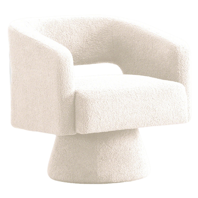 Fauteuil demi-tonneau pivotant Modern, Blanc