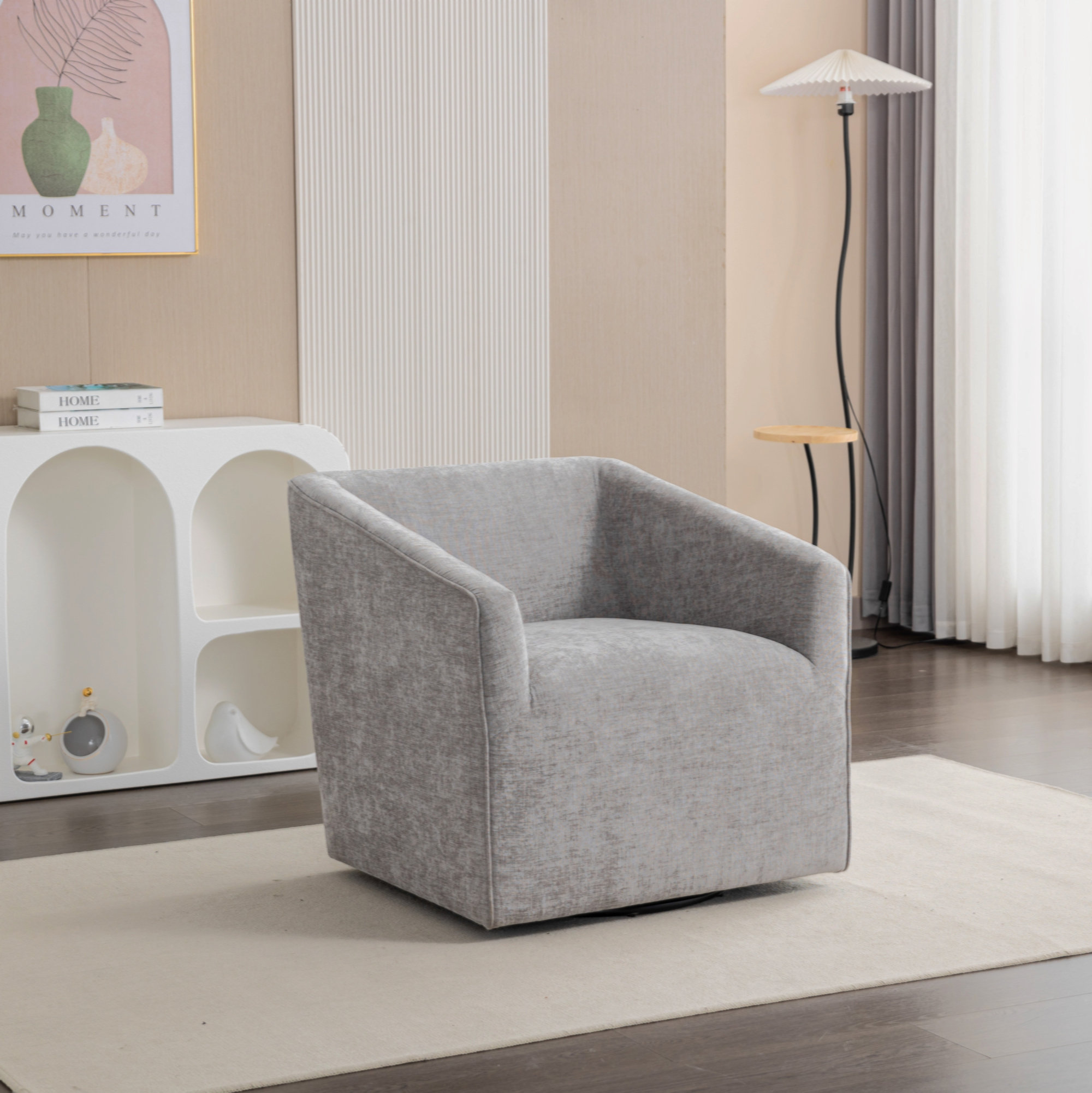 Ebern Designs Fauteuil demi-tonneau moderne pivotant à 360 ° - Wayfair ...