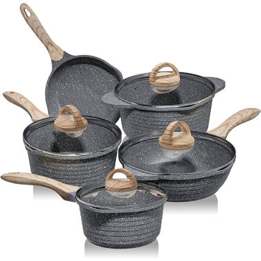 Pans and Pots Set Nonstick - 16 PCS Granite Cookware Set Non Stick  Induction Cookware sets 