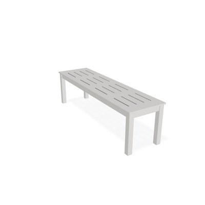 Banc plat Bazza avec assise en polymère de qualité marine et structure en aluminium