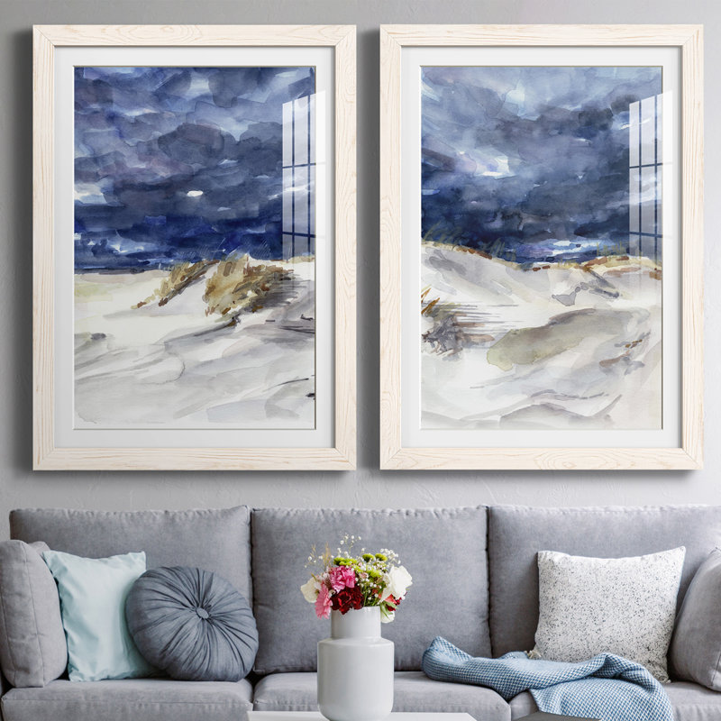 Stormy Front I Premium encadré mat - prêt à être accroché, H 43,5 po x l 17 po x P 1 po, Cadre blanc
