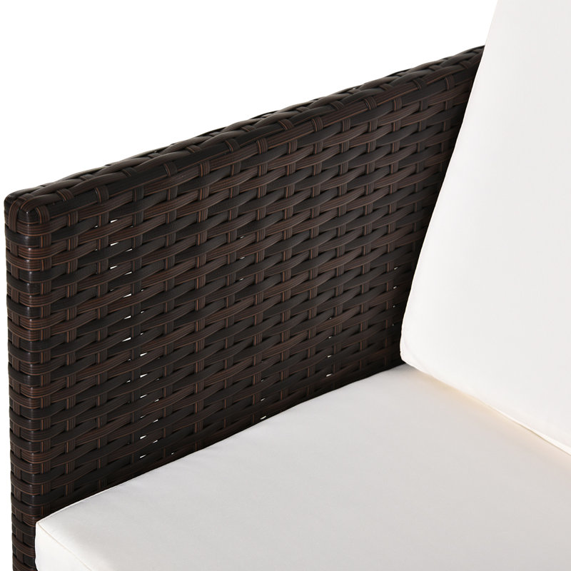 Wicker and Steel Patio Dining Set Table,