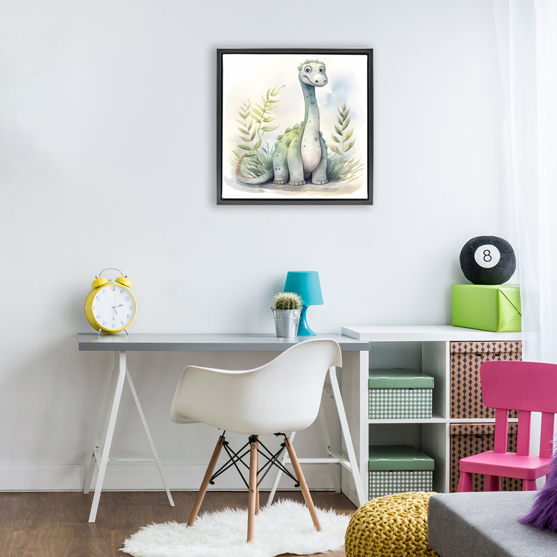 Cadre flottant Dino Crafty Critter, design par Steve Hunziker, H 18 po x l 18 po, Cadre flottant noir de jais