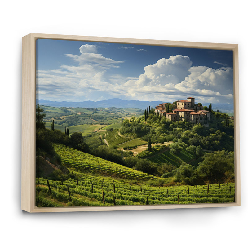Italie, tranquillité toscane, Italie, art mural, Cadre flottant érable, H 30 po x l 40 po x P 1,5 po