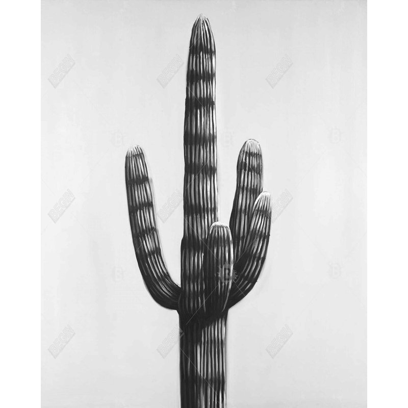 Large Cactus Print On Canvas, H 60 po x l 48 po