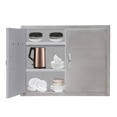 Outdoor Kitchen Doors, BBQ Access Door, 304Stainless Steel BBQ Doors, Flush Mount BBQ Access Door with Handle, Double Wall Construction Vertical Doors for BBQ Island, Grilling Station, Outdoor Cabinet