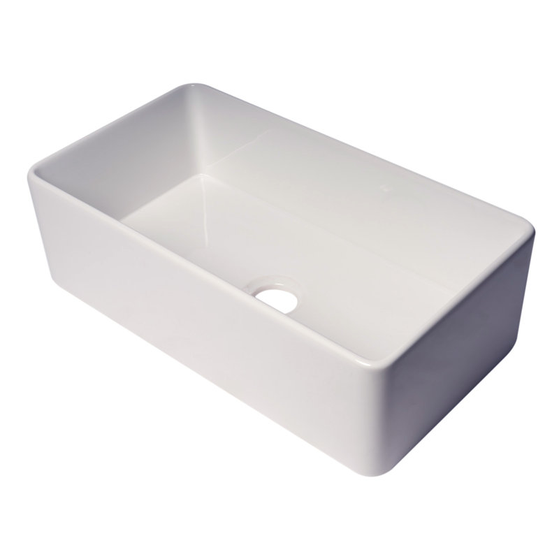 White Fireclay 36" Farmhouse Drop-in Kitchen Sink