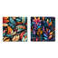 Aleyna - Ensemble de 2 collages carrés botaniques abstraits-102161992-102161989