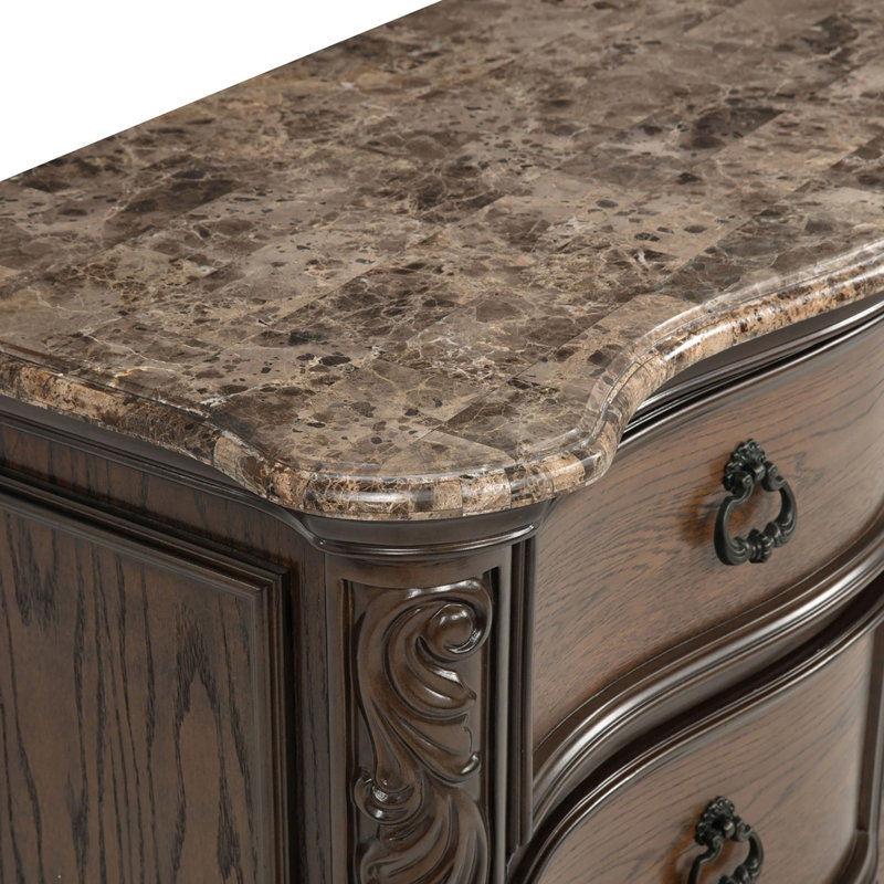 Commode à cinq tiroirs en marbre véritable 1pc