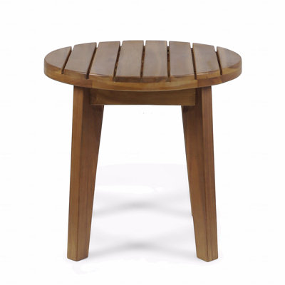 Wooden Side Table, Outdoor 16" Acacia