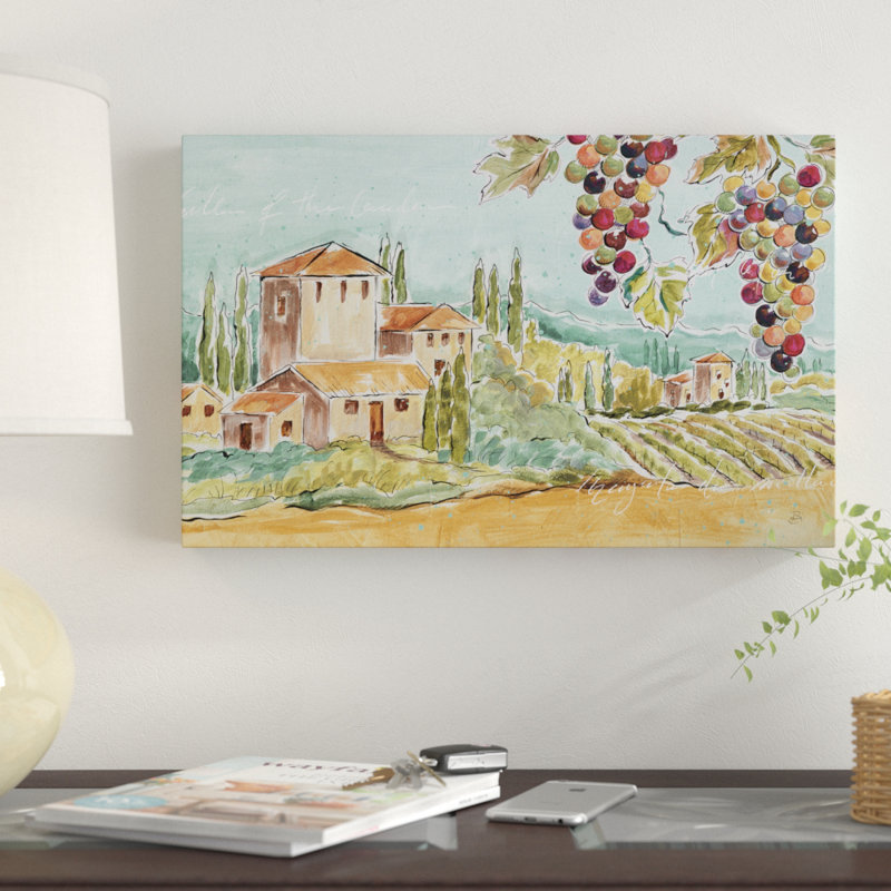 Reproduction de peinture acrylique sur toile tendue « tuscan breeze i no poppies », H 12 po x l 19 po x P 2 po