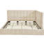 Lit de jour beige rembourré pleine grandeur - Style classique moderne, rehausse la chambre à coucher, avec élégance en velours de lattes, s'adapte à la chambre à coucher, support