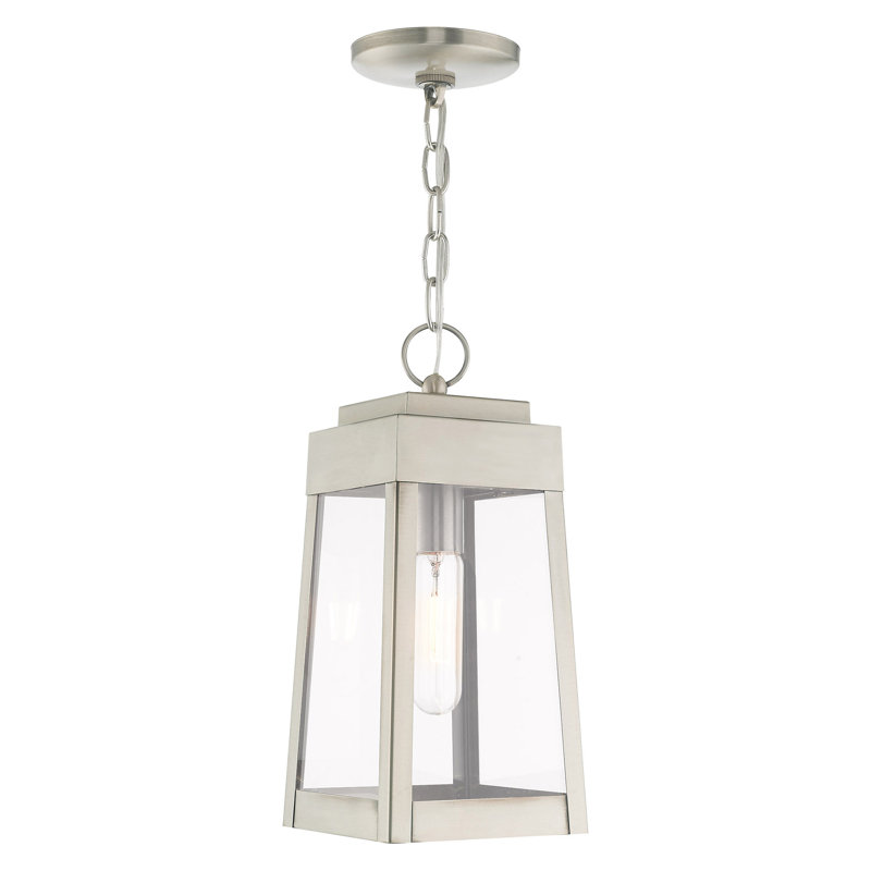 Antionetta Outdoor Hanging Lantern, Brushed Nickel