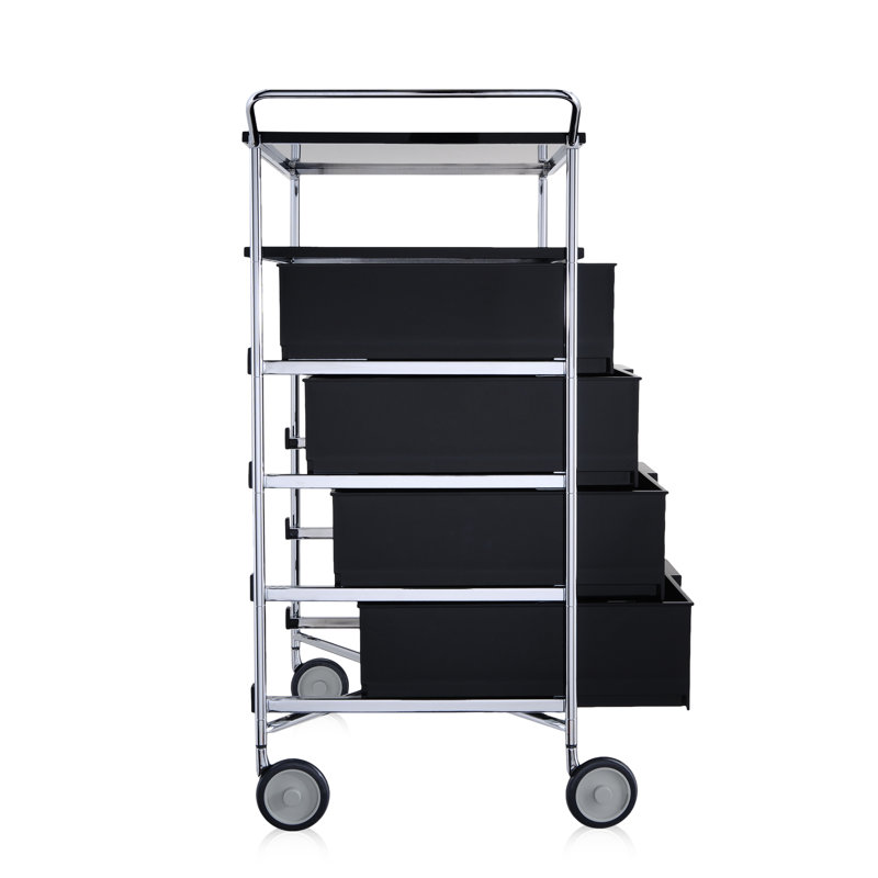 Mobil Storage Drawer, Translucent Ice, 4 Drawers with Open Shelf and Wheels