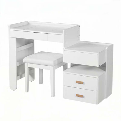 Makeup Vanity Desk with Flip-Top Mirror, LED Lighting