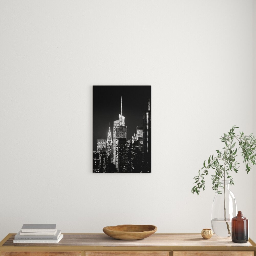 Leinwandbild New York von oben Schwarz Weiß, Fotodruck