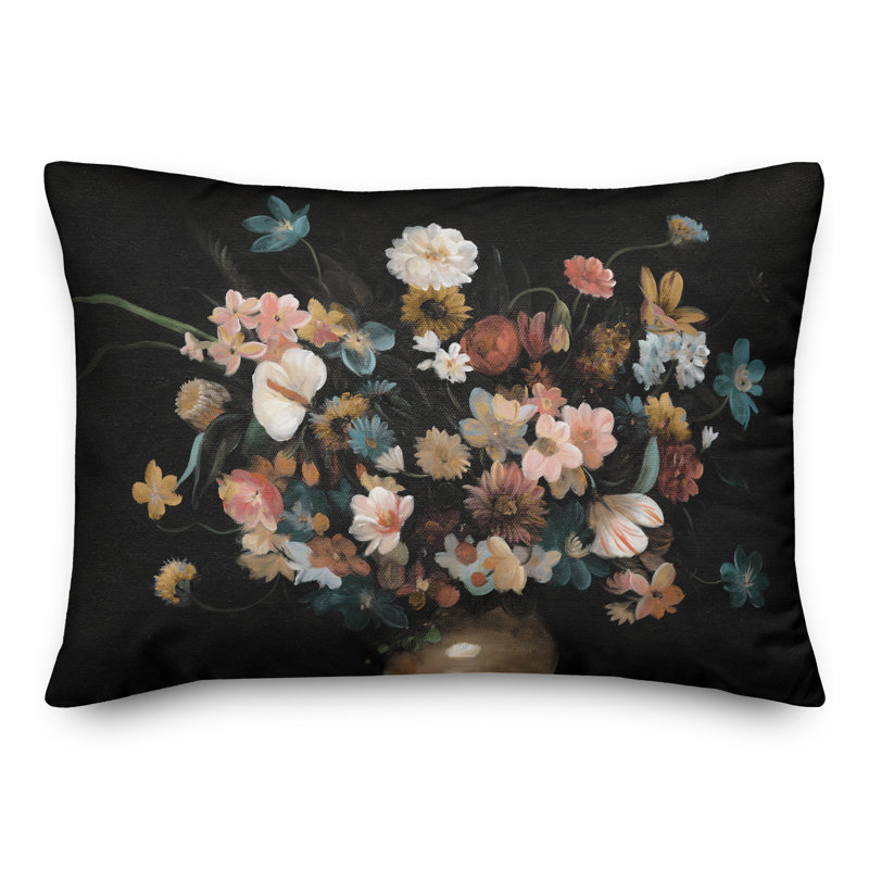 Gloomy Florals in Vase Rectangular Pillow Cover & Insert