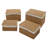 Rustic 4-Piece Paper Rope Woven Storage Basket Set with Lids - Stackable Faux Rattan Organizer Bins for Shelves, Closet, Bedroom, and Nursery - Natural Light Brown
