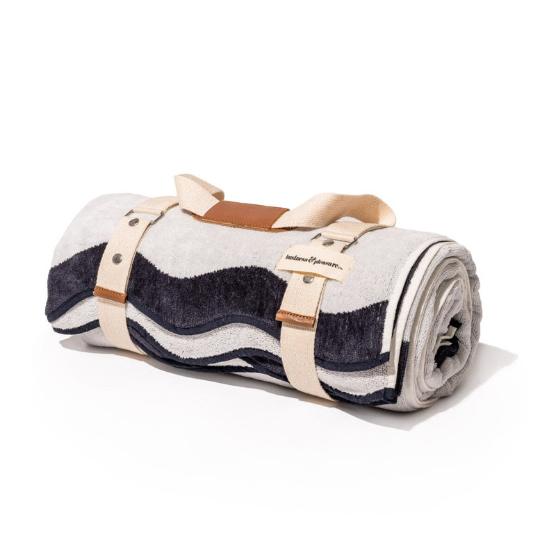 Beach Blanket, Navy/White