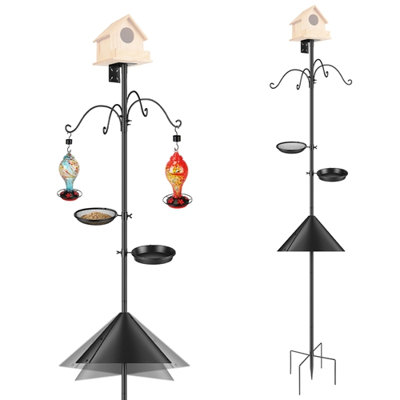 Station de ravitaillement extérieure robuste pour oiseaux 94 pouces avec 5 hauteurs réglables et 4 crochets de berger