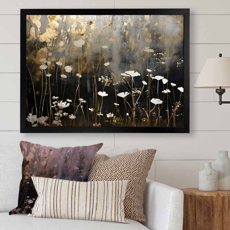 Gilded Garden Blooming Meadows III - impression, H 24 po x l 32 po x P 1,5 po, Cadre simple noir