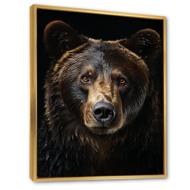 Latiana Bear Majestic Selfy I, photographie sur toile, H 40 po x l 30 po x P 1,5 po, Cadre flottant doré