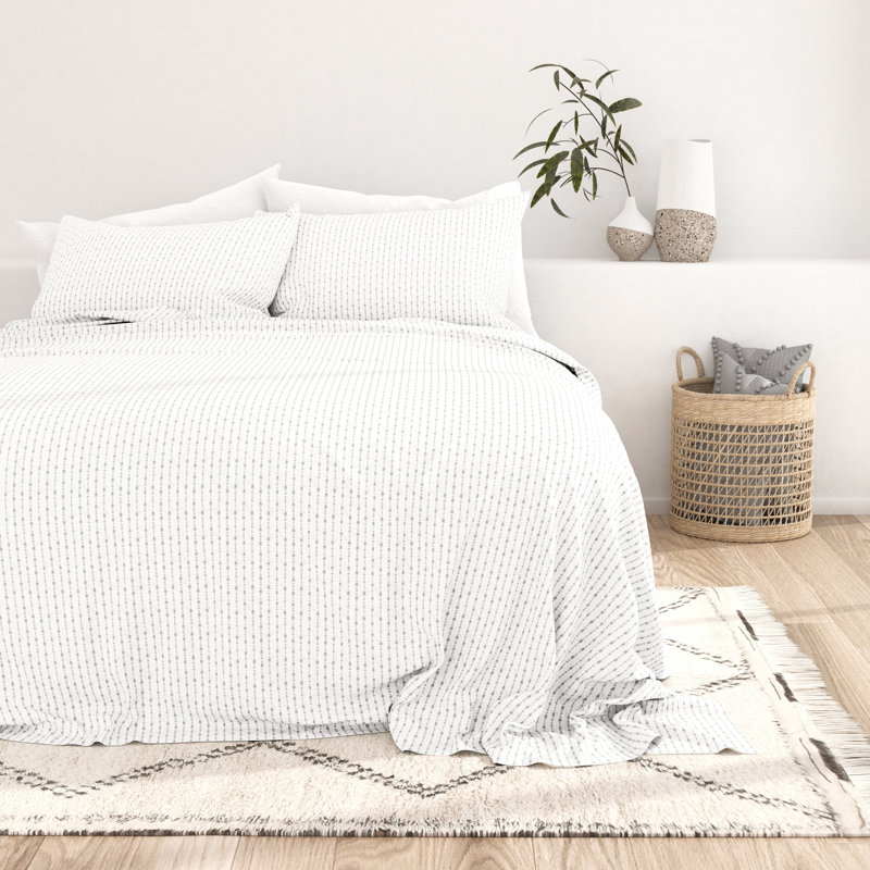 Twin Light Gray Cotton Polyester Microfiber Pillow Cover Set