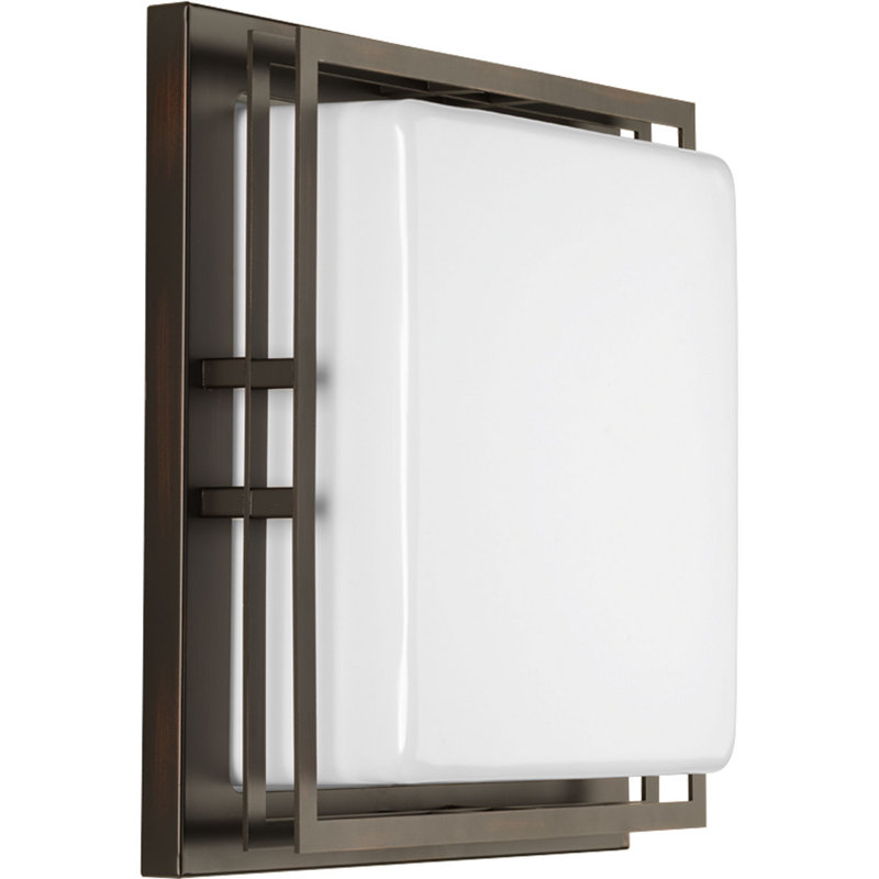Helm 1 Light LED Flush Mount Light, Antique Bronze