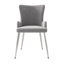 47cm H Velvet Upholstered Full Back Armchair in Grey