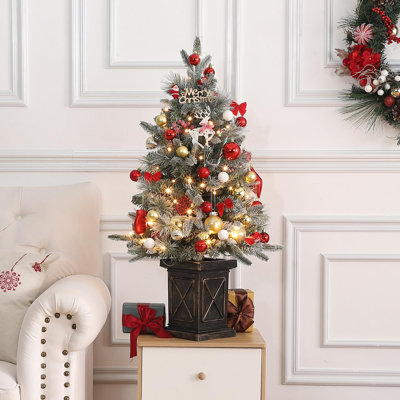 3FT Pre-Lit Artificial Christmas Tree Tabletop With 78 Warm White Lights