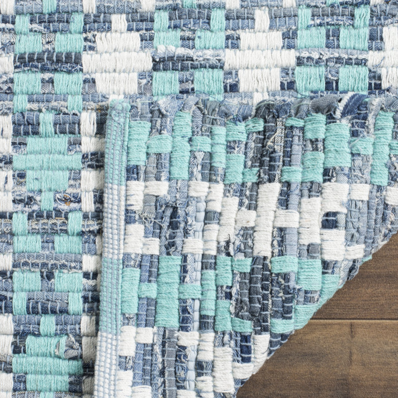 Montauk Hand Woven Cotton Geometric Rug, Runner 2'3" x 6'