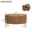 Table basse ronde moderne avec 2 grands tiroirs de rangement, brun, 31,5 po-1587688721