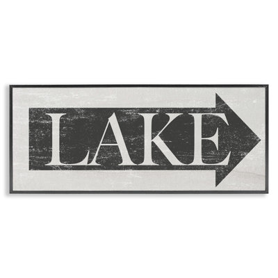 «Lake Arrow Sign Distress» par Daphne Polselli, reproduction d'impression sur bois