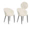 Weatherhill 43cm H Polyester Blend Upholstered Metal Full Back Side Chair in Off White