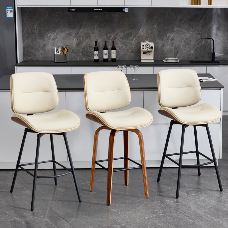 3 tabourets de bar 3 pièces, Beige