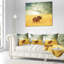 Rhino dans une prairie sous un ciel nuageux - Coussin imprimé animal-30721941-30721945
