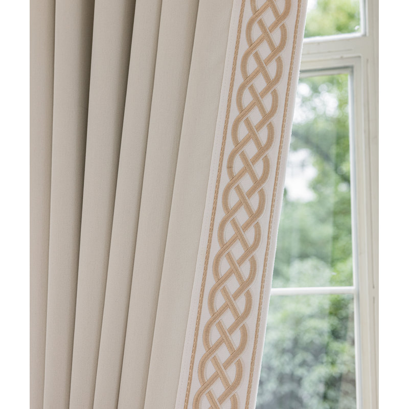 Lilly Room Darkening Pinch Pleat Curtain Pair (Set of 2), Soft Cream, 50" W x 90 "L
