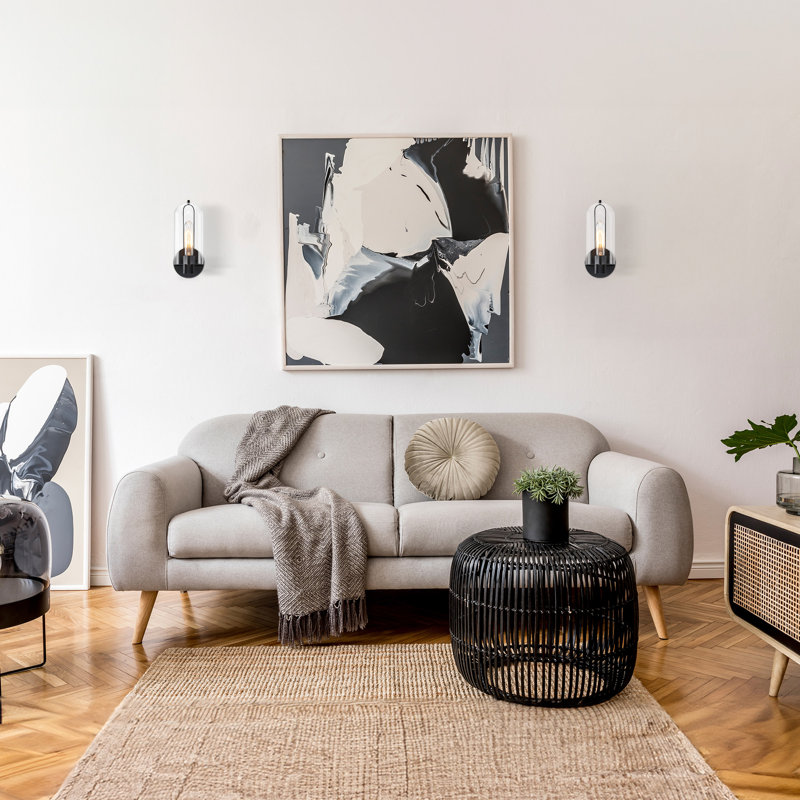 Dewaun Steel Armed Sconce, Matte Black