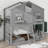 Twin-Over-Twin House-Themed Bunk Bed Complete With Roof, Window, Window Box, Door, Safety Rails, And Ladder-1782121892