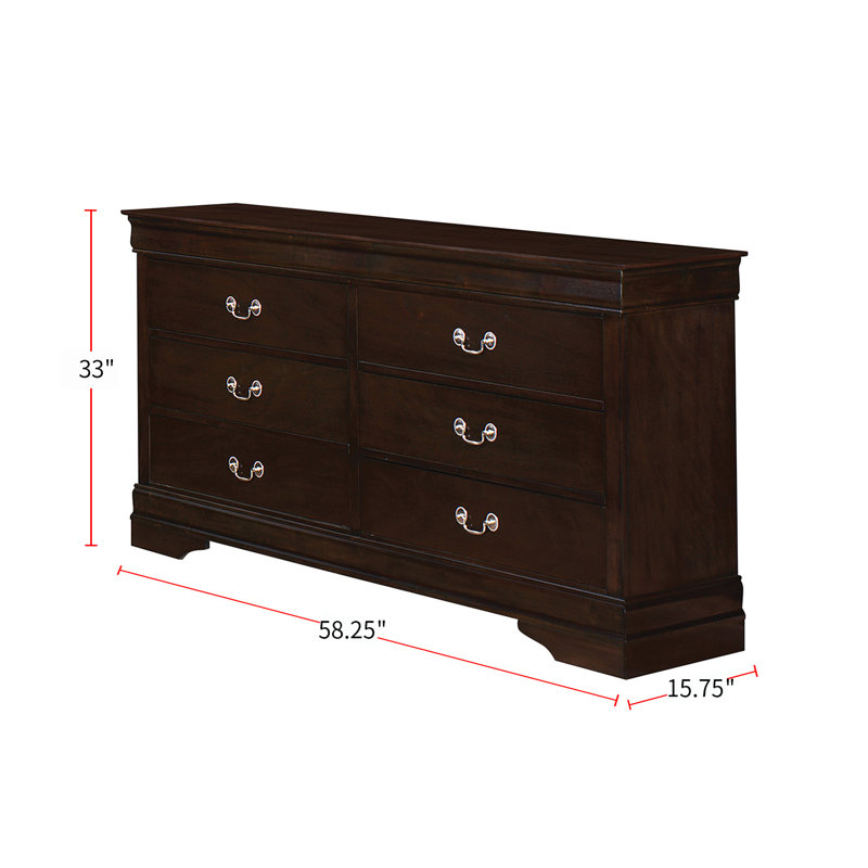 Commode 6 tiroirs 58,25 po Brelle