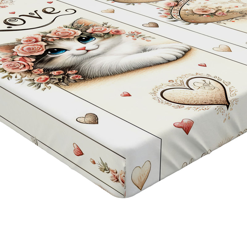Microfiber Floral Fitted Sheet, Full