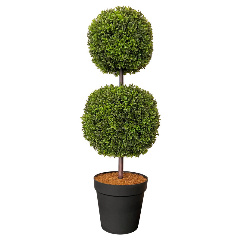 Topiaire ajustable en faux buis en pot, H 48 po x l 15 po x P 15 po