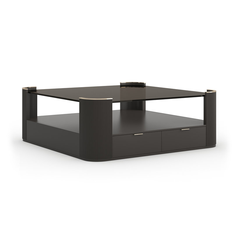 Love Square Cocktail Table - Dark Chocolate, Black