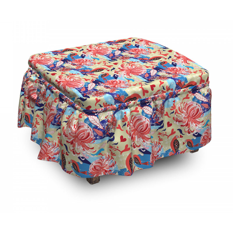 Housse pour repose-pieds de jardin romantique