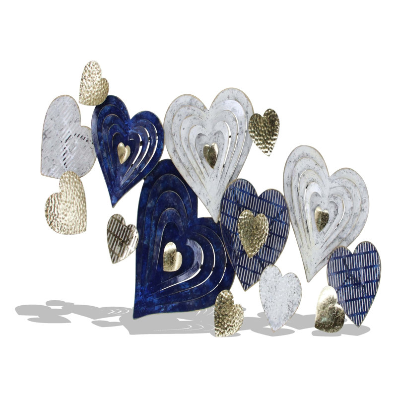 Décoration murale en forme de cœur en métal - 23 po x 47 po