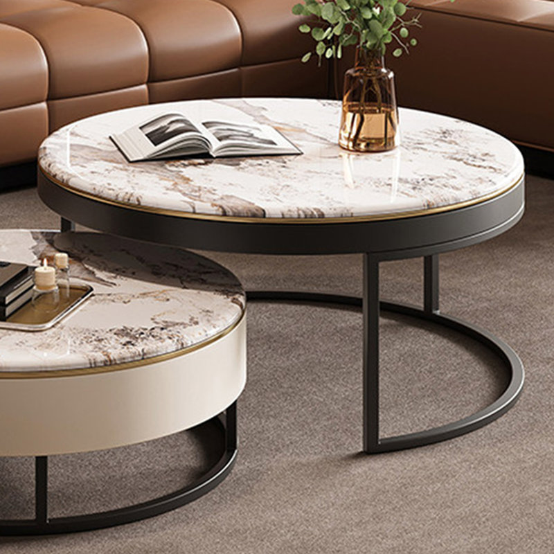 Ensemble de tables basses Modern, H 15,7 po x l 31,5 po x P 31,5 po, Multicolore / noir